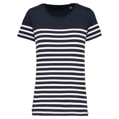 T-shirt donna in stile marinaro Bio girocollo