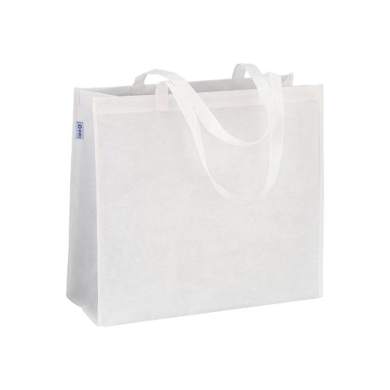 Shopper con soffietto in  R-pet  80g/m2, manici lunghi