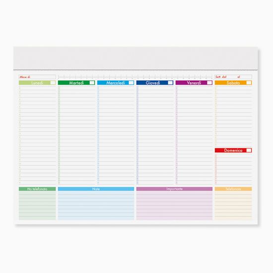 PLANNING SETTIMANALE MULTICOLOR PA802