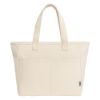 Borsa in cotone riciclato 450 g/m2 con manici lunghi e doppia tasca frontale
