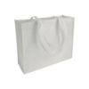 Shopper con soffietto in TNT cucito, manici lunghi