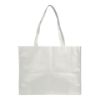 Shopper con soffietto in TNT cucito, manici lunghi