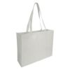 Shopper con soffietto in TNT cucito, manici lunghi