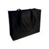 Shopper con soffietto in TNT cucito, manici lunghi