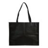 Shopper con soffietto in TNT cucito, manici lunghi