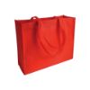 Shopper con soffietto in TNT cucito, manici lunghi