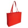 Shopper con soffietto in TNT cucito, manici lunghi