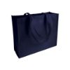 Shopper con soffietto in TNT cucito, manici lunghi