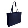 Shopper con soffietto in TNT cucito, manici lunghi