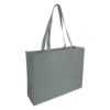 Shopper con soffietto in TNT cucito, manici lunghi