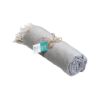 Telo mare/pareo  in cotone riciclato  da 180 gr/m2 con frange, misura 90x170 cm