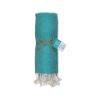 Telo mare/pareo  in cotone riciclato  da 180 gr/m2 con frange, misura 90x170 cm