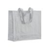 Shopper con soffietto in PP laminato 120 g/m2, manici lunghi a nastro