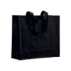 Shopper con soffietto in PP laminato 120 g/m2, manici lunghi a nastro