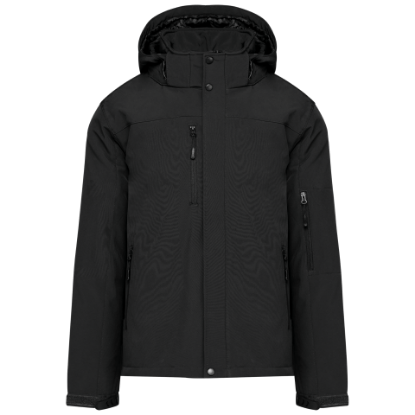 Parka uomo softshell imbottito con cappuccio