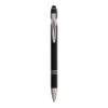 Penna a scatto in alluminio gommato con gommino per touch screen e clip in metallo