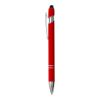 Penna a scatto in alluminio gommato con gommino per touch screen e clip in metallo