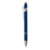 Penna a scatto in alluminio gommato con gommino per touch screen e clip in metallo