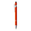 Penna a scatto in alluminio gommato con gommino per touch screen e clip in metallo