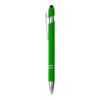 Penna a scatto in alluminio gommato con gommino per touch screen e clip in metallo