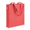 Borsa shopper in cotone riciclato 300 g/m2 con effetto mélange. Manici lunghi e soffietto