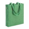 Borsa shopper in cotone riciclato 300 g/m2 con effetto mélange. Manici lunghi e soffietto