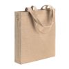 Borsa shopper in cotone riciclato 300 g/m2 con effetto mélange. Manici lunghi e soffietto