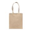 Borsa shopper in cotone riciclato 300 g/m2 con effetto mélange. Manici lunghi e soffietto