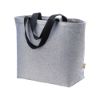 Borsa in cotone riciclato 340 g/m2 con effetto melange. Manici lunghi colorati e soffietto