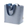 Borsa in cotone riciclato 340 g/m2 con effetto melange. Manici lunghi colorati e soffietto