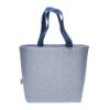 Borsa in cotone riciclato 340 g/m2 con effetto melange. Manici lunghi colorati e soffietto