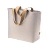 Borsa in cotone riciclato 340 g/m2 con effetto melange. Manici lunghi colorati e soffietto