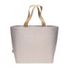 Borsa in cotone riciclato 340 g/m2 con effetto melange. Manici lunghi colorati e soffietto